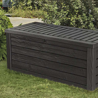 Keter Westwood Outdoor 150 Gal Deck Storage Box for Yard Tools, Grey (2 Pack) - VMInnovations