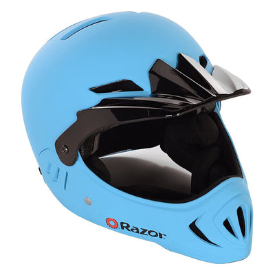 Razor Youth Child Full Face Riding Sport Scooter Helmet, Matte Blue (2 Pack)