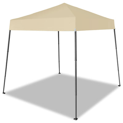 Crown Shades 8'x8' Base 6.5'x6.5' Top Pop Up Canopy w/Carry Bag, Beige (Used)