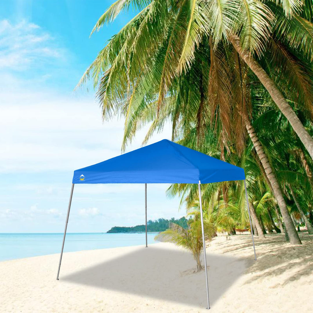 Crown Shades 10' x 10' Base 8' x 8' Top  Pop Up Canopy w/Carry Bag, Blue (Used) - VMInnovations