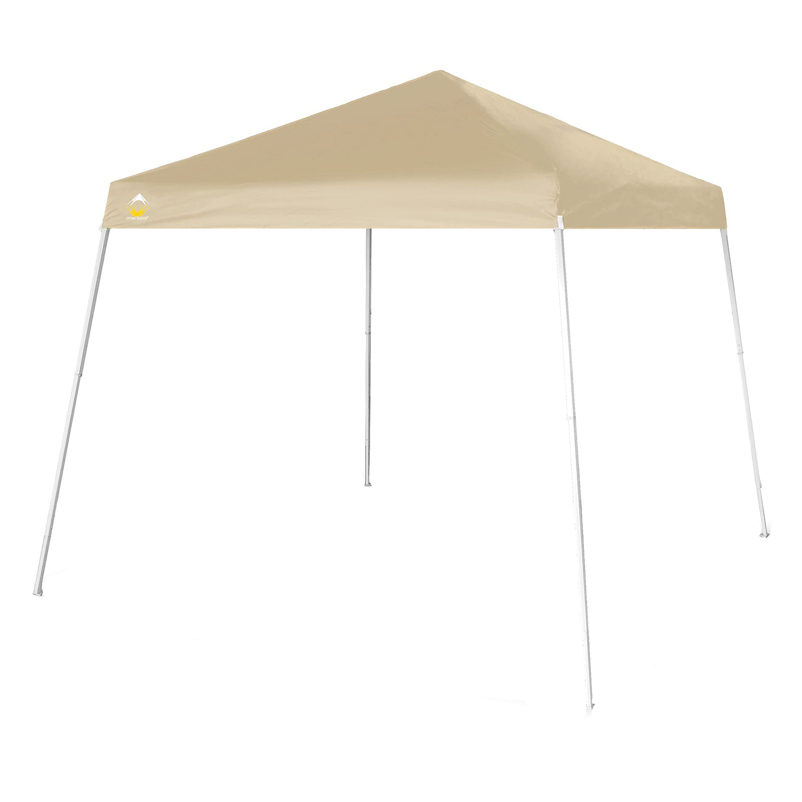 Crown Shades 10' x 10' Base 8' x 8' Top Pop Up Canopy w/Carry Bag, Beige (Used) - VMInnovations