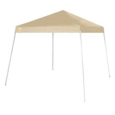 Crown Shades 10' x 10' Base 8' x 8' Top Pop Up Canopy w/Carry Bag, Beige (Used)