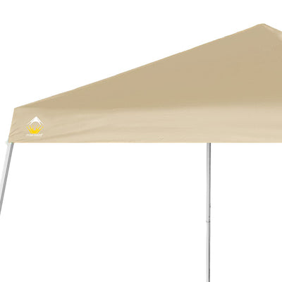 Crown Shades 10' x 10' Base 8' x 8' Top Pop Up Canopy w/Carry Bag, Beige (Used)