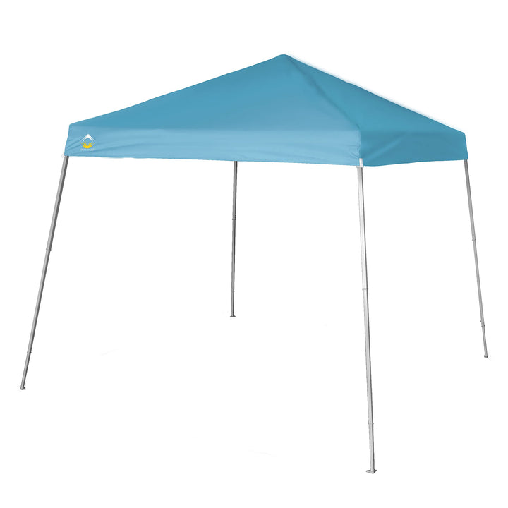 Crown Shades 10' x 10' Base 8' x 8' Top Pop Up Canopy w/Carry Bag, Cyan (Used)