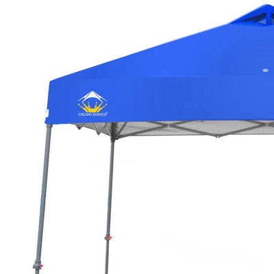 Crown Shades 11' x 11' Base 9' x 9' Top Instant Pop Up Canopy w/Carry Bag, Blue