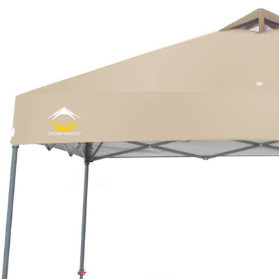 11' x 11' Base 9' x 9' Top Instant Pop Up Canopy w/Carry Bag, Beige (Used)