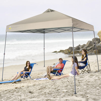 Crown Shades 11' x 11' Base 9' x 9' Top Instant Pop Up Canopy w/Carry Bag, Beige