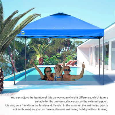 Crown Shades 10 x 10 Foot Instant Pop Up Folding Shade Canopy w/Carry Bag, Blue
