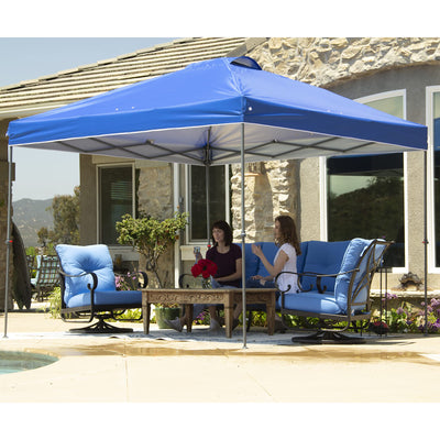Crown Shades 10 x 10 Ft Pop Up Folding Shade Canopy w/Carry Bag, Blue (Open Box)