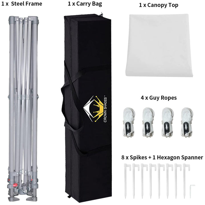 10 x 10 Foot Instant Pop Up Folding Shade Canopy w/Carry Bag, White (Used) - VMInnovations