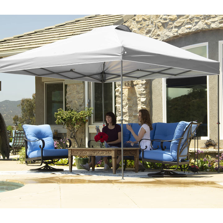 10 x 10 Foot Instant Pop Up Folding Shade Canopy w/Carry Bag, White (Used)