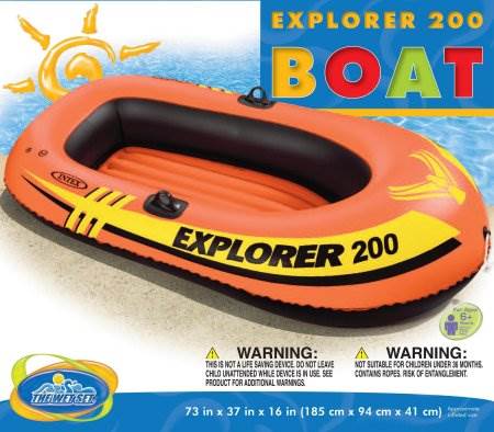 3) INTEX Explorer 200 Inflatable Two Person Raft Boat