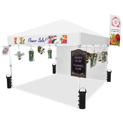 Crown Shades 10' x 10' Base Instant Adjustable Pop-Up Canopy w/ Sidewall, White