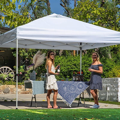 Crown Shades 10' x 10' Base Instant Adjustable Pop-Up Canopy w/ Sidewall, White
