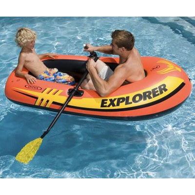 Intex Explorer 200 Inflatable 2 Person River Boat Raft w/ Oars & Pump (2 Pack)