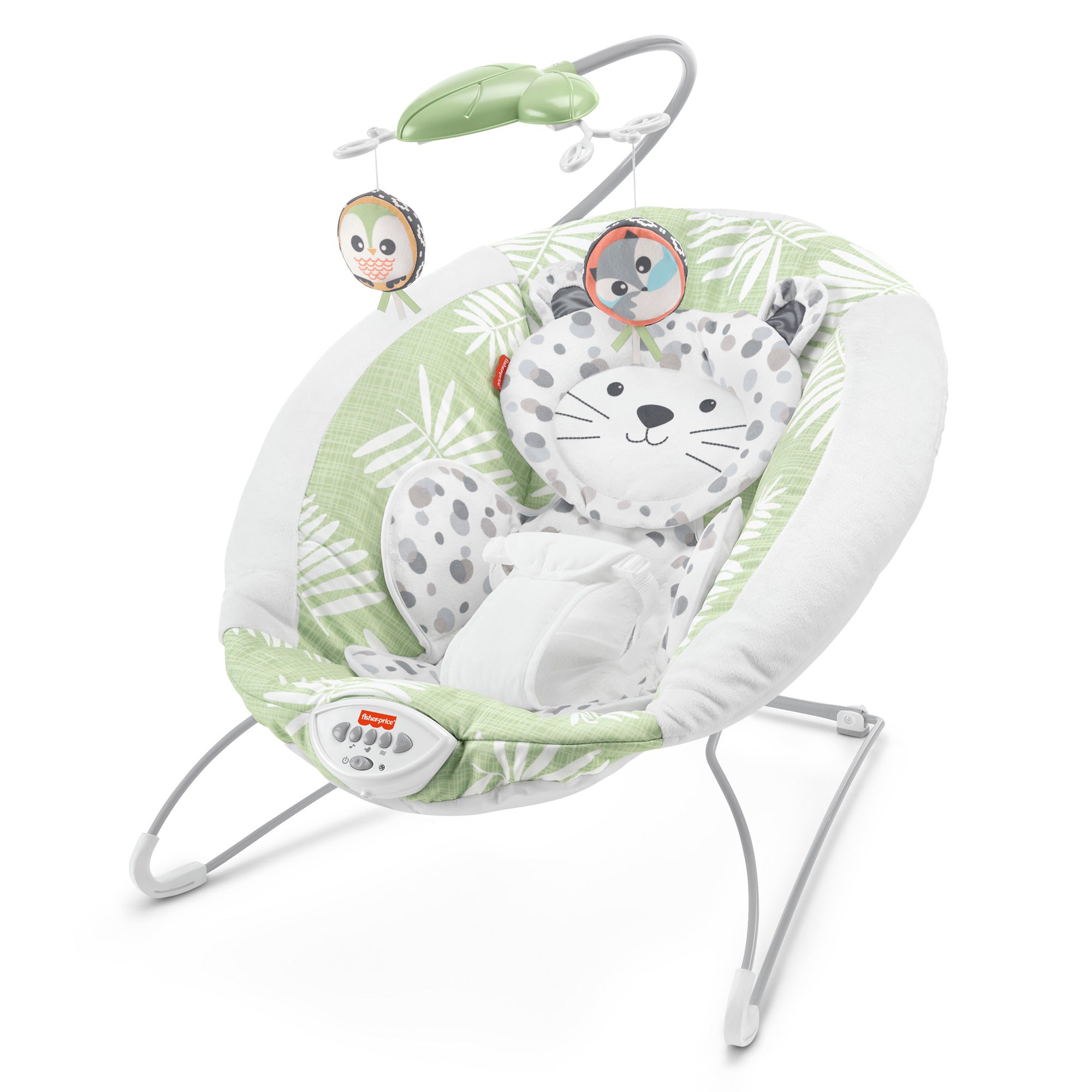 Fisher-Price Snow Leopard Deluxe Baby Bouncer with Soothing Sounds & Vibrations - VMInnovations