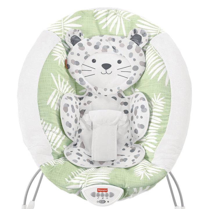 Fisher-Price Snow Leopard Baby Bouncer w/ Soothing Sounds & Vibrations(Open Box) - VMInnovations