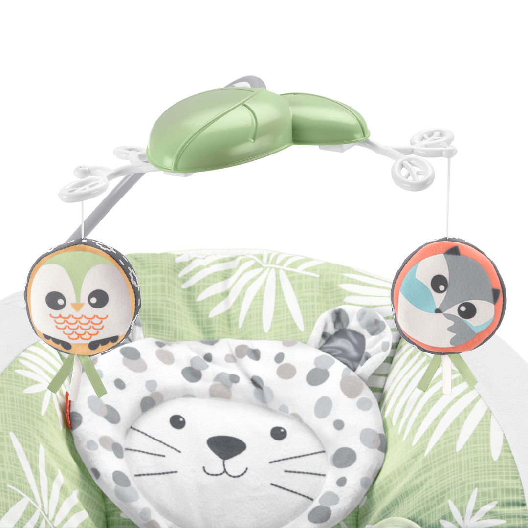 Fisher-Price Snow Leopard Baby Bouncer w/ Soothing Sounds & Vibrations(Open Box)