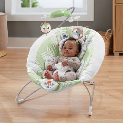 Fisher-Price Snow Leopard Deluxe Baby Bouncer with Soothing Sounds & Vibrations - VMInnovations