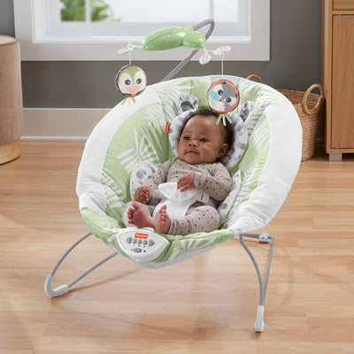 Fisher-Price Snow Leopard Deluxe Baby Bouncer with Soothing Sounds & Vibrations