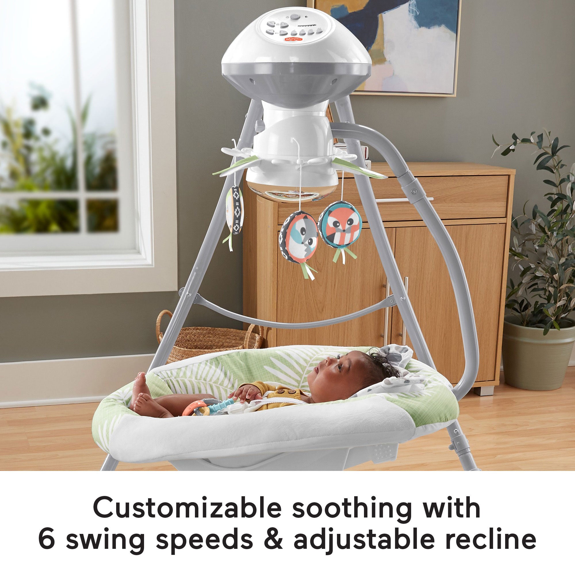 Fisher-Price Snow Leopard Baby Dual Motion Swing with Sounds & Motorized Mobile - VMInnovations