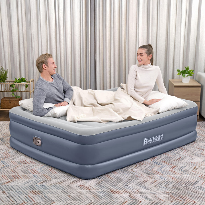 Bestway Tritech AirBed w/Built-in Pump & Antimicrobial Coating, Queen (Open Box)