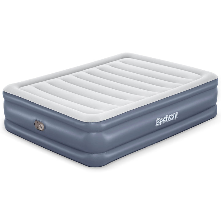 Bestway Tritech AirBed w/Built-in Pump & Antimicrobial Coating, Queen (Open Box) - VMInnovations