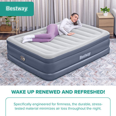 Bestway Tritech AirBed w/Built-in Pump & Antimicrobial Coating, Queen (Open Box) - VMInnovations