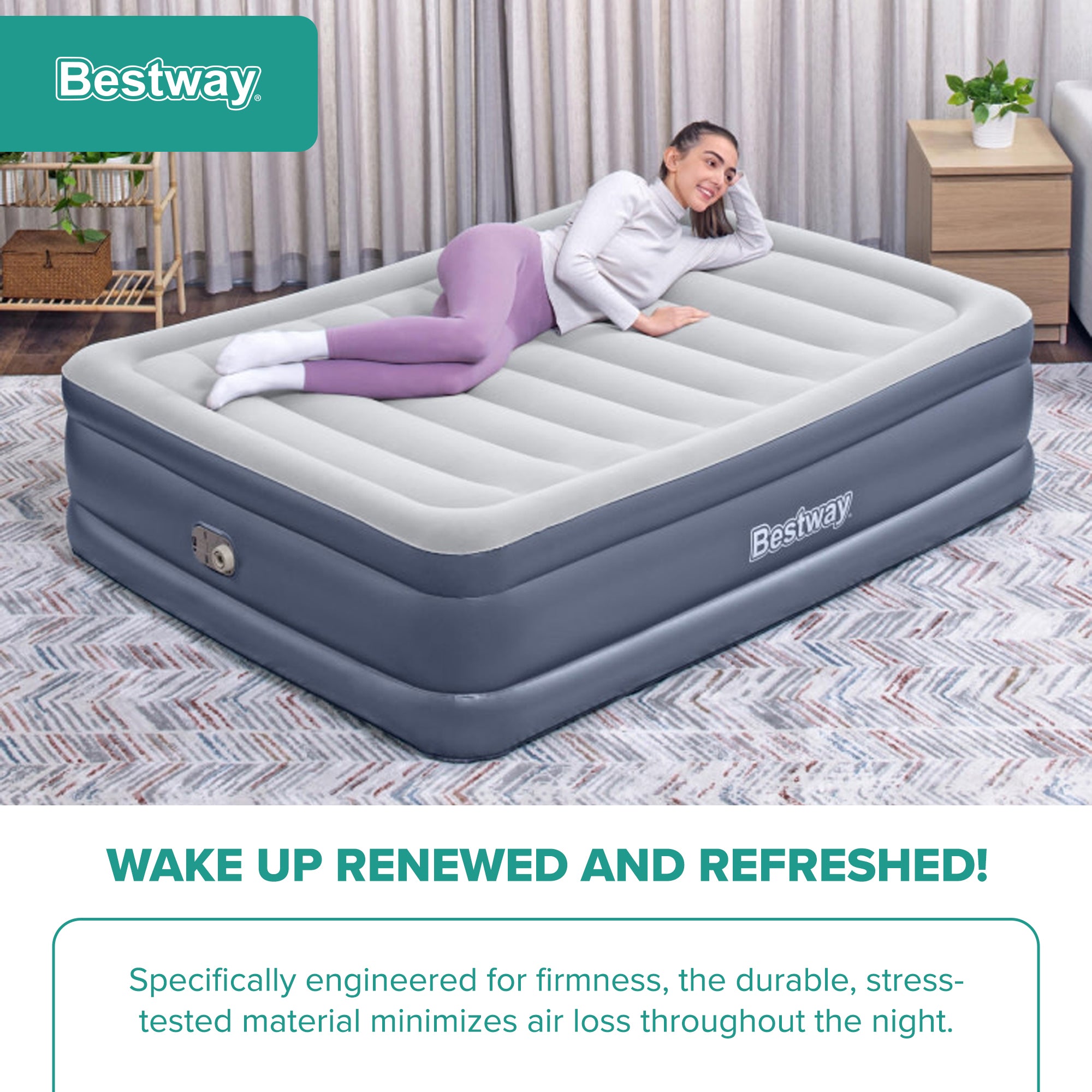 Tritech Air Mattress w/Built-in AC Pump & Antimicrobial Coating, Queen (Used)