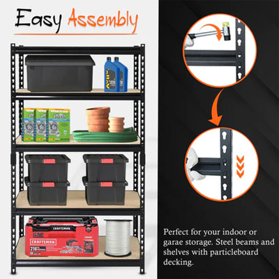 Juggernaut Storage 18" x 72" 5 Steel Utility Shelving Unit, Black (Open Box) - VMInnovations