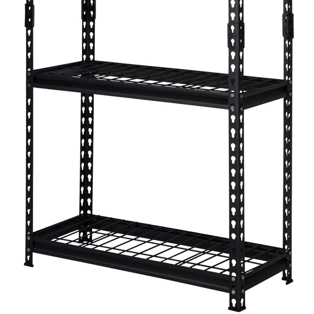 Pachira 30"W x 60"H 4 Shelf Steel Shelving for Home and Office Organizing, Black