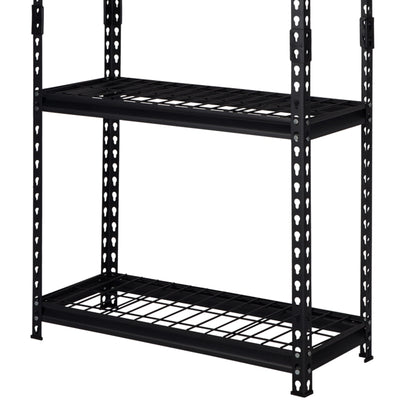 Pachira 30"W x 60"H 4 Shelf Steel Shelving for Home and Office Organizing, Black