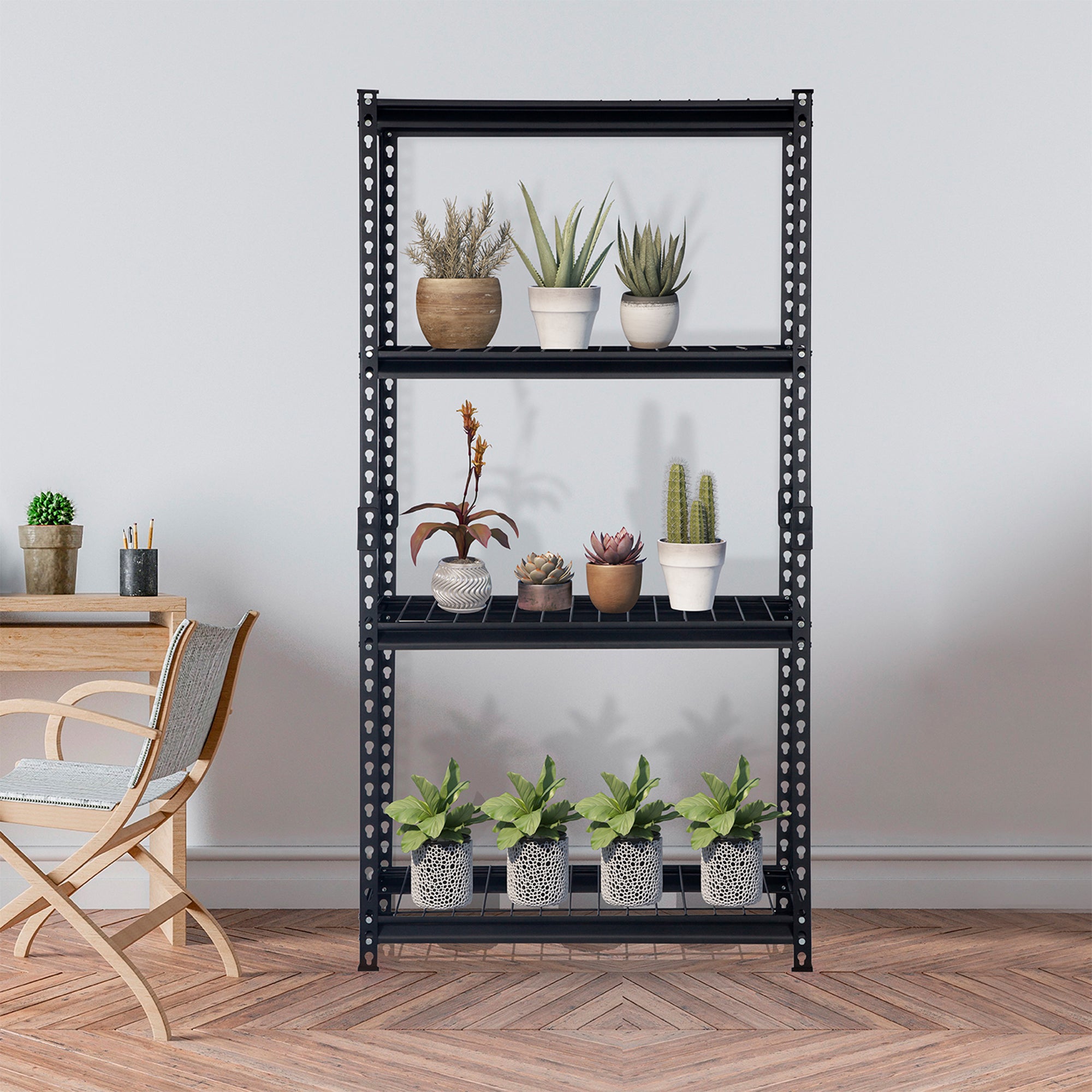Pachira 30"W x 60"H 4 Shelf Shelving for Home & Office Organizing, Black (Used) - VMInnovations