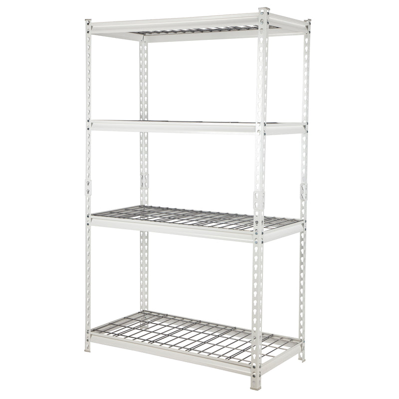 30"W x 60"H 4 Shelf Steel Shelving for Home and Office Organizing, White (Used)