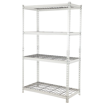 Pachira 30"W x 60"H 4 Shelf Steel Shelving for Home and Office Organizing, White
