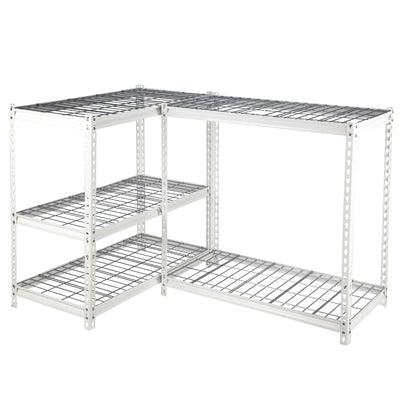 30"W x 60"H 4 Shelf Steel Shelving for Home and Office Organizing, White (Used)