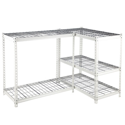 Pachira 30"W x 60"H 4 Shelf Steel Shelving for Home and Office Organizing, White