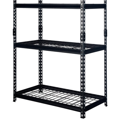 Pachira 36"W x 60"H 4 Shelf Steel Shelving for Home and Office Organizing, Black