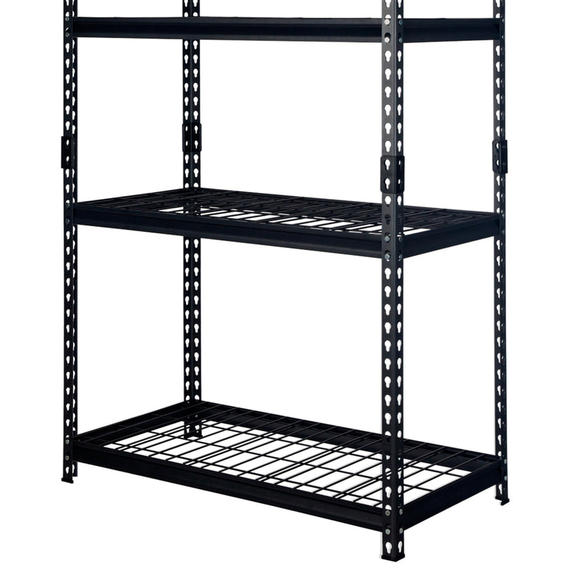 Pachira 36"W x 60"H 4 Shelf Steel Shelving for Organizing, Black (Open Box)
