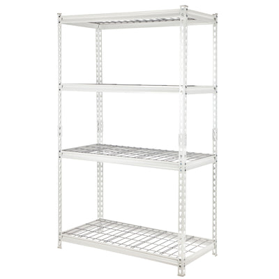 Pachira 36"W x 60"H 4 Shelf Steel Shelving for Home & Office, White (Used)