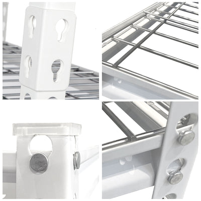 Pachira 36"W x 60"H 4 Shelf Steel Shelving for Home & Office, White (Used) - VMInnovations