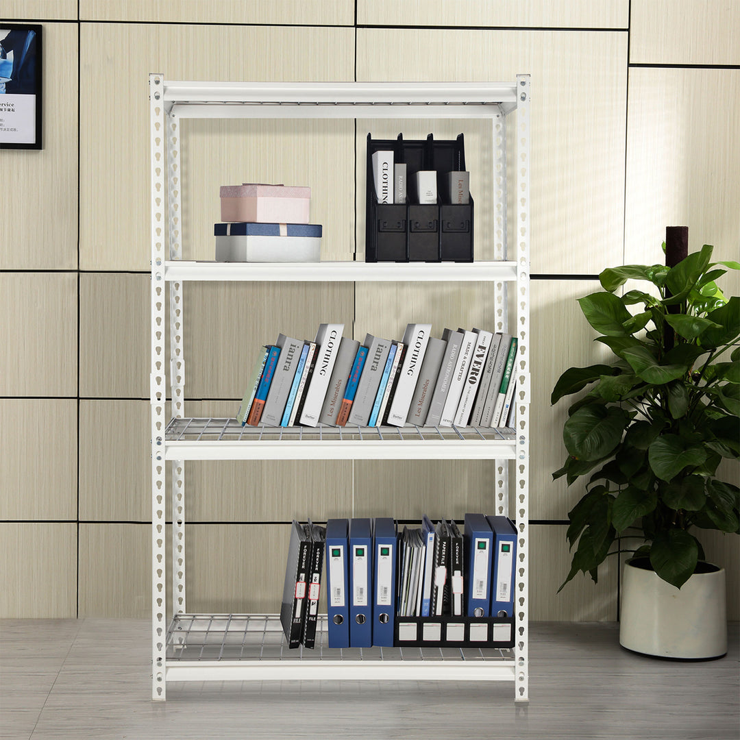 Pachira 36"W x 60"H 4 Shelf Steel Shelving for Home & Office, White (Used)