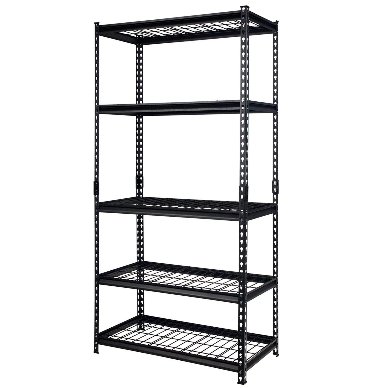 Pachira 36"W x 72"H 5 Shelf Steel Shelving for Home and Office Organizing, Black - VMInnovations