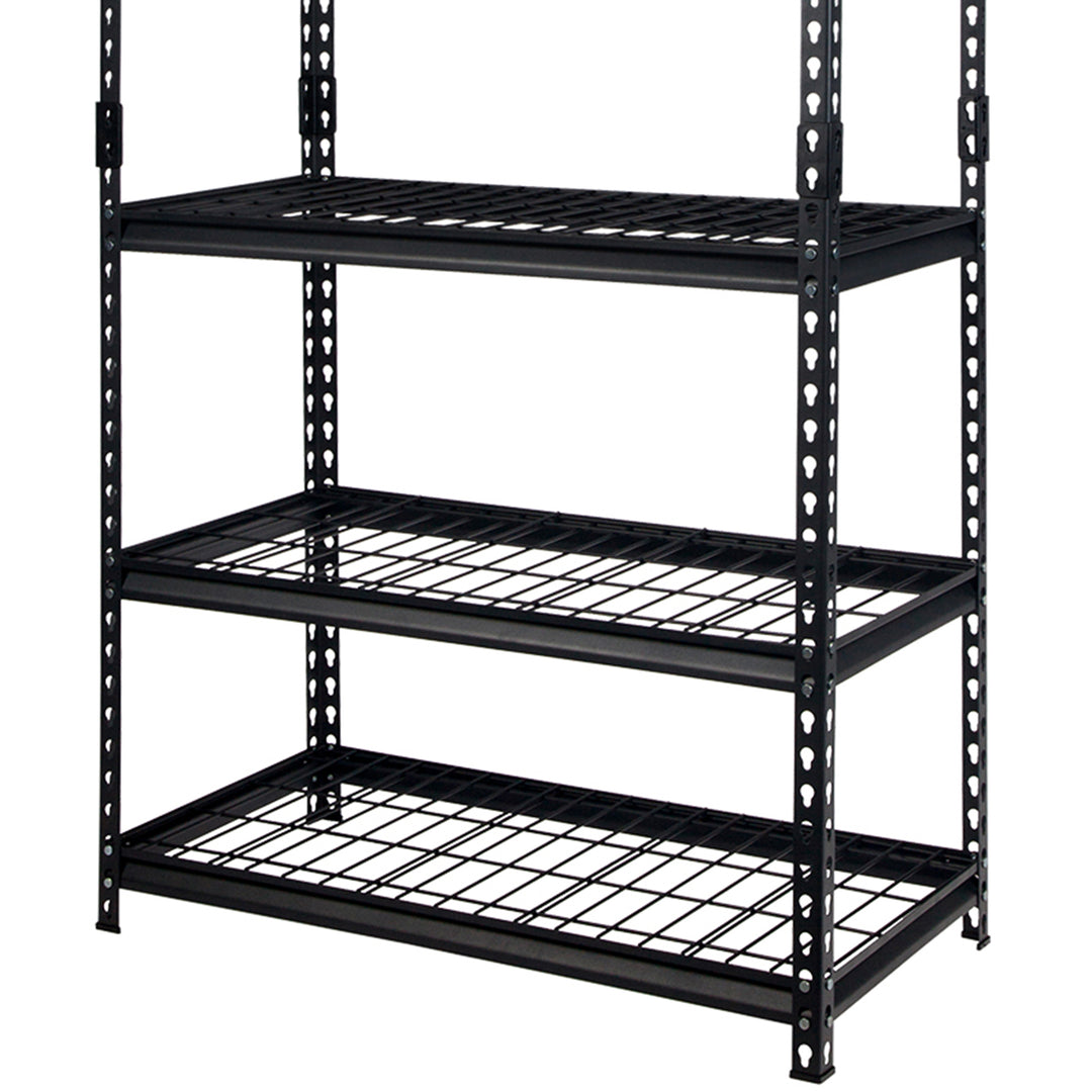 Pachira 36"W x 72"H 5 Shelf Steel Shelving for Home/Office , Black (Open Box)