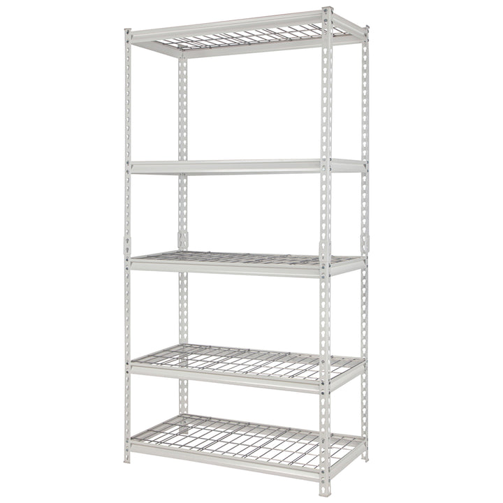 Pachira 36"W x 72"H 5 Shelf Steel Shelving for Home and Office Organizing, White - VMInnovations
