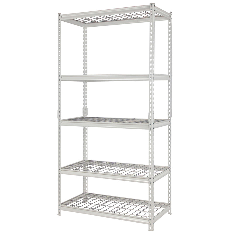 Pachira 36"W x 72"H 5 Shelf Steel Shelving for Home and Office Organizing, White
