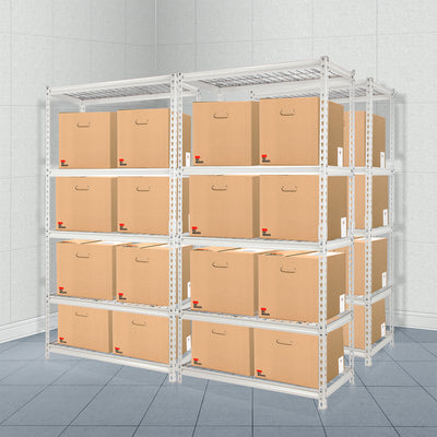 Pachira 36"W x 72"H 5 Shelf Steel Shelving for Organizing, White (Open Box)