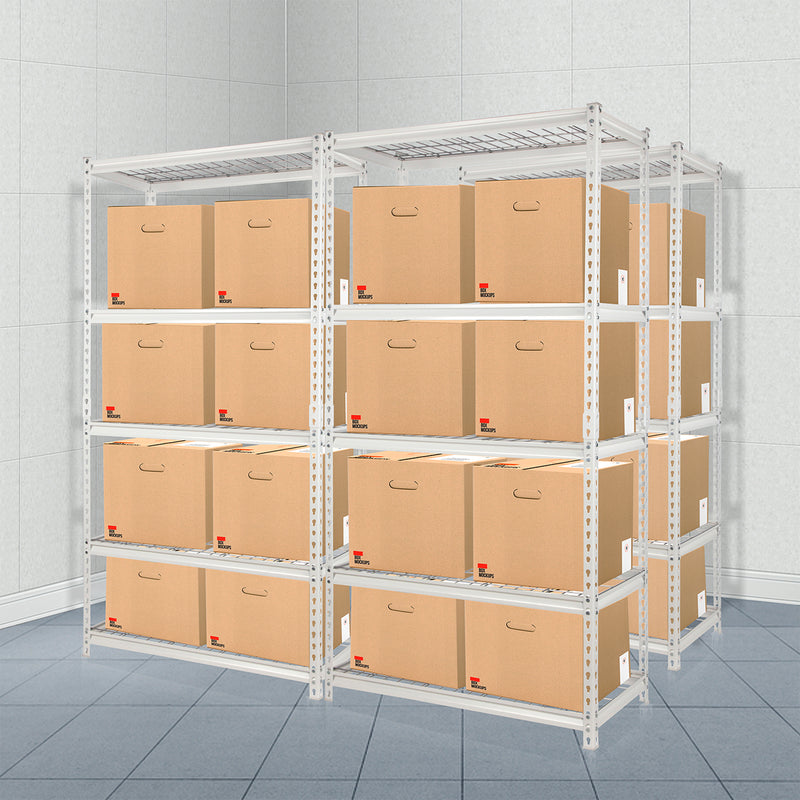 Pachira 36"W x 72"H 5 Shelf Steel Shelving for Organizing, White (Open Box)
