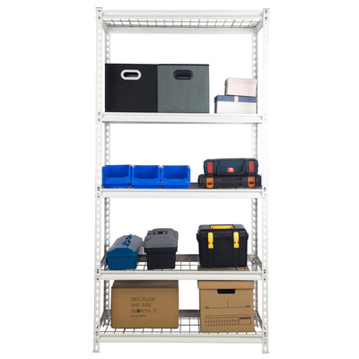 Pachira 48"W x 72"H 5 Shelf Shelving for Home & Office , White (Open Box)