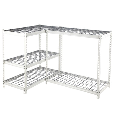 Pachira 60"W x 72"H 5 Shelf Steel Shelving for Home and Office Organizing, White - VMInnovations